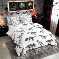 thumbnail image 2 of Erosebridal Dinosaur Skull King Bedding, T Rex Skeleton King Bed in a Bag, White Black, Reversible, 7-Piece, 2 of 6