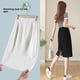 thumbnail image 2 of Falda fina de verano para mujer 2024, nuevo estilo, vestido largo medio, cintura alta, adelgazante, falda de seda negra, línea A, vestido blanco, 2 of 5