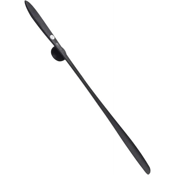 Shoe Helper for Seniors Japanese Style Extra Long Handle Shoe Horn, Easy to Store Magnetic Shoe Helper, Stand Wearing Shoes, No Need to Bend Over (Color : Black, Size : 73 * 3.8cm)