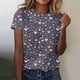 thumbnail image 2 of Camisetas Casuales de Mujer Día de San Valentín Impreso Cuello Tripulado Manga Corta, Top de Moda para la Fiesta Y Diario, 2 of 8