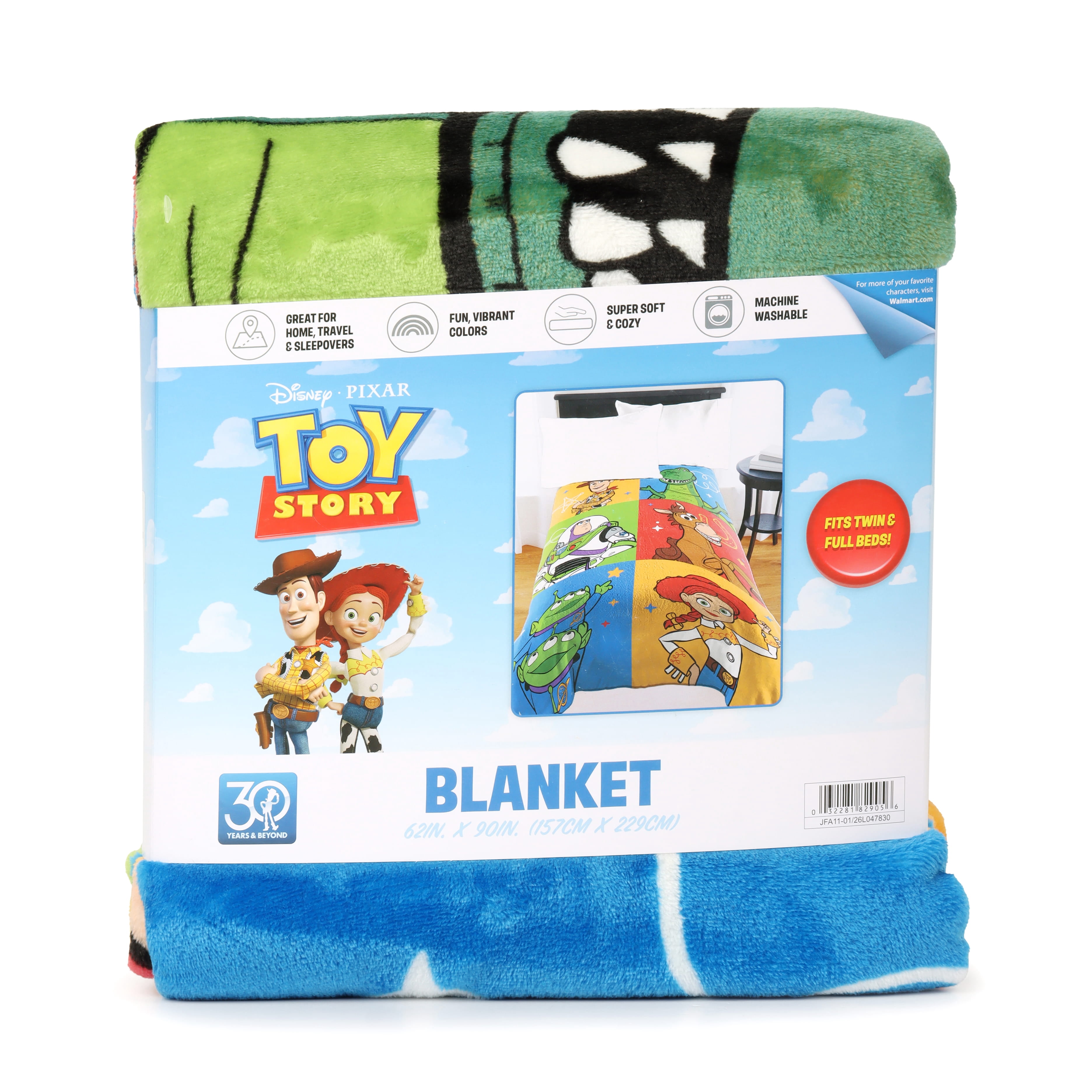 Toy Story Silk Touch Colorblock Kids Throw Blanket, Polyester, Multicolor, 62" x 90", Disney