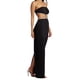 thumbnail image 2 of VISgogo Vestido con hombros descubiertos para mujer, sin mangas, con abertura en la espalda, con abertura en la cadera, ajustado, informal, elegante, ropa de una pieza VISgogo moda, 2 of 6