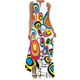 thumbnail image 2 of YuXingFu 100% Cotton Dresses Maxi V-Neck Plus Size Womens Dress Sleeveless Vacation Dresses for Women Casual Summer Multicolor S, 2 of 8