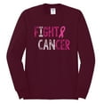 thumbnail image 2 of Fight Cancer Ribbon Mens Long Sleeve Shirt, Maroon, Medium, 2 of 3