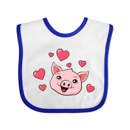 

Inktastic Cute Pig with Hearts Gift Baby Boy or Baby Girl Bib