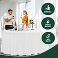 thumbnail image 4 of Exquisite Disposable White Plastic 120-Inch Round Tablecloth for Parties, 4 of 7