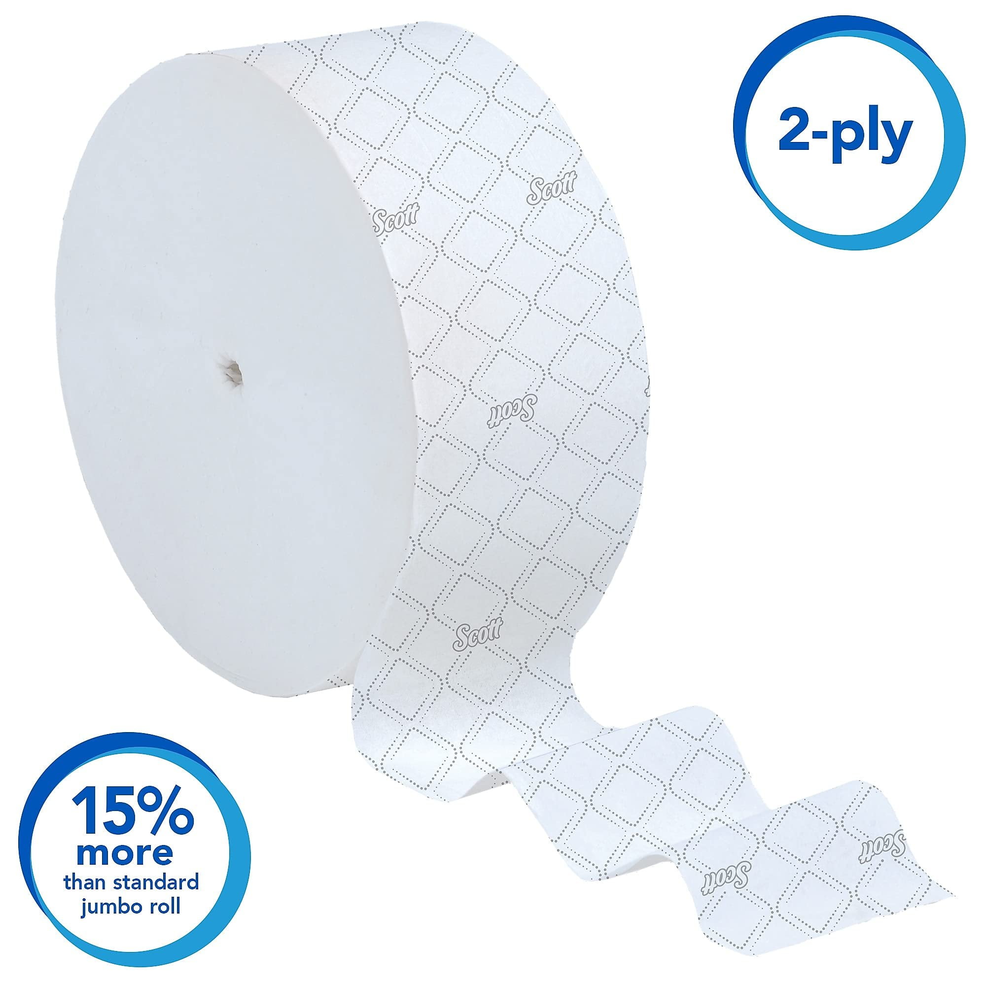 Kimberly-Clark JRT Jr. Coreless Toilet Paper Rolls - 2-Ply, Jumbo, 12 Rolls/Carton — Residential Use, Standard Application