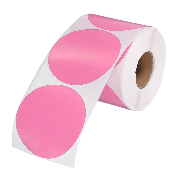 Uxcell 500 Pcs Colored Dot Stickers, 3 Inch Circle Stickers Self Adhesive Large Circle Labels Tags Coding Labels Blank Round for Labeling Office Business Yard Sale Garage Sale Home, Pink