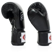 Fairtex Muay Thai Boxing Gloves BGV1-BR Breathable Gloves (Black, 14oz)