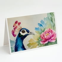 Peacock Greeting Cards Pack of 8 7 in x 5 in