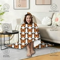 thumbnail image 4 of Wearable Blanket,White Butterfly Orange Pattern Hooded Wearable Flannel Blanket for Adults & Teens,Winter Poncho Shawl Wrap Cape Cozy Anti-Pill,60"x80", 4 of 5