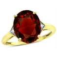 thumbnail image 2 of Star K � Large Oval 12x10 Genuine Garnet 3 Stone Trillion Setting Ring, 2 of 9