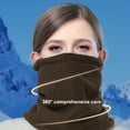 thumbnail image 3 of cycling neck warmer windproof winter cold weather outdoor motorbike riding warm 3-in-1 multifunction plush face guard drawstring hat neck gaiter scarf, 3 of 6