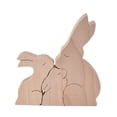 thumbnail image 2 of Mini Statue en Bois Rabbits, Ornement en Forme d'Animal Mignon Fait Main pour Jardin B14, 2 of 8