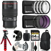 Canon EF 100mm f/2.8L IS USM Lens + Macro Filter Kit & More - 64GB Accessory Kit (International Version)