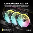 thumbnail image 2 of Ventilador Corsair iCUE LINK LX120 RGB 120 mm, paquete triple, negro, 2 of 7