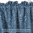 thumbnail image 5 of DriftAway Frances Linen Blend Blackout Valance for Kitchen 18 Inch Length Damask Printed Lined Rod Pocket Room Darkening Thermal Insulated Window Curtain Valance for Living Room 50x18 Inch Blue, 5 of 7