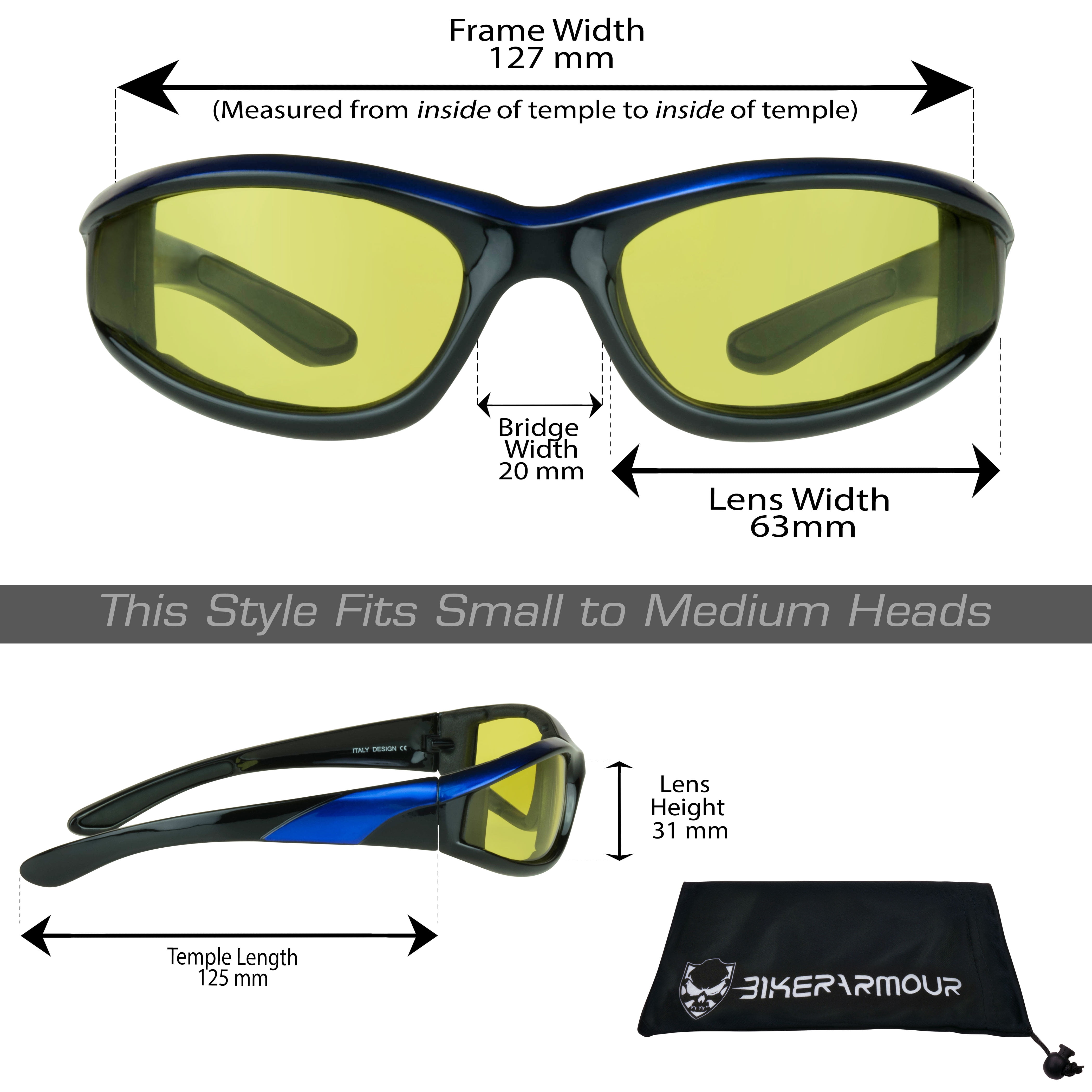 Bikershades Motorcycle Biker Riding Night Glasses Men Women Yellow Lens 2 Pairs