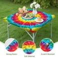 thumbnail image 4 of Rainbow Tie Dye Circular Pattern Square Fitted Tablecloth with Elastic Edge,Square Table Cover,Washable Elastic Table Cover for Home Kitchen Party Decor 36"x36", 4 of 6