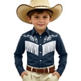 thumbnail image 3 of Tiijoy Boys Cowboy Shirt Western Fringe Long Sleeve Button Down Shirt Kids Top, Sizes 4-13, 3 of 3