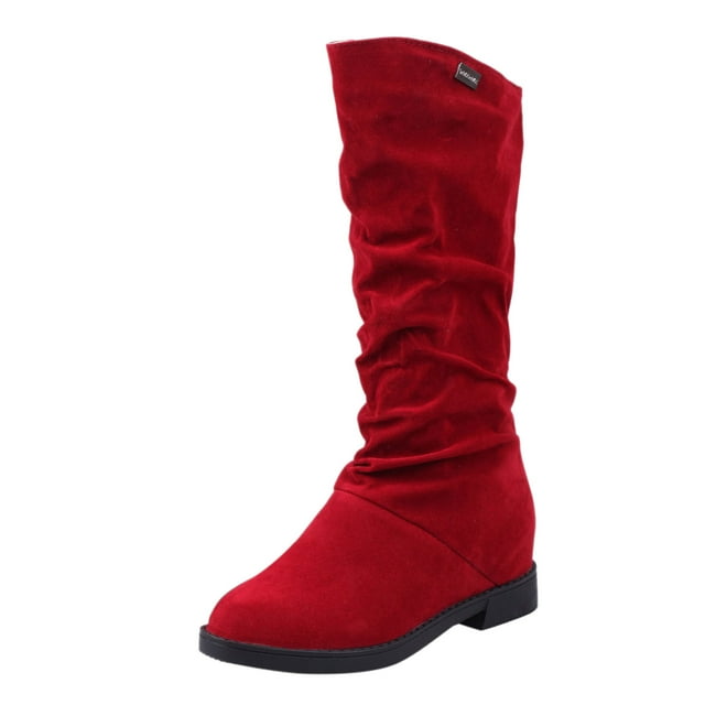 Bottes Mi-Mollet pour Femmes Souples d'Hiver Classiques Chaudes à Talon Bas Chaussures Tendance pour l'Automne et l'Hiver Confort et Style