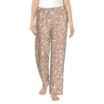 thumbnail image 2 of Kdxio Women's Comfy Stretch Beige Sparkling GlitterPrint Drawstring Pajama Pants-Medium, 2 of 9