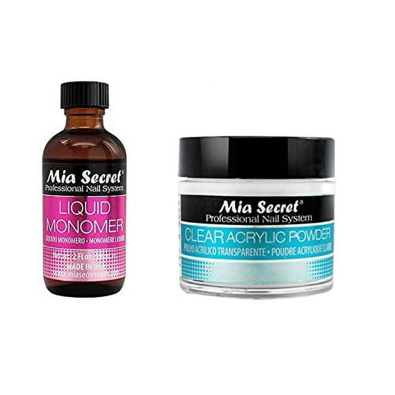 Mia Secret Liquid Monomer 2 oz and Clear Powder 1 oz