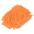 thumbnail image 1 of Unique Bargains Large Double-Side Microfiber Soft Chenille Dusting Wash Mitten Orange, 1 of 5