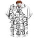 thumbnail image 3 of Camisa con estampado de gato en 3D para hombre, camisa hawaiana holgada de manga corta con botones, ropa de playa para vacaciones, ropa para niños, 3 of 5