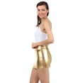 thumbnail image 5 of Sakkas Women's Shiny Metallic Liquid Mini Skirt - Gold - Large, 5 of 8