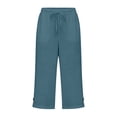 thumbnail image 6 of Axiiglly Cotton Capri Pants for Women Casual Loose Capri Leggings with Pockets Drawstring Fitness Solid Color Womens Work Out Pants S-2XL, 6 of 6