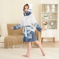 thumbnail image 4 of FORMRS Niños Bathrobe Unisex Hooded Robe Soft Plush Pajamas Sleepwear, Size 10-12T, Watercolor Mountains, 4 of 7