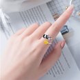 thumbnail image 5 of Coachuhhar Panda Rings Sterling Silver Sunflower Rings Animal Adjustable Rings Panda Jewelry Gift for Girls Women, 5 of 5