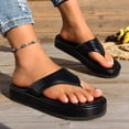 thumbnail image 2 of 2DXuixsh Women's Platform Flip Flops Solid Color Height Increasing Beach Sandals with Rhinestones Stylish Simple EVA Slides Size 8, 2 of 5