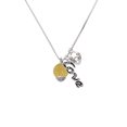 thumbnail image 2 of Delight Jewelry 12mm Stardust Round Goldtone Spinner - Love and Lock Charm Necklace, 18"+1", 2 of 4