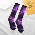 thumbnail image 6 of Women's Knee High Socks Nebula Purple Galaxy Pattern Outdoor Casual Tube Socks, 6 of 7
