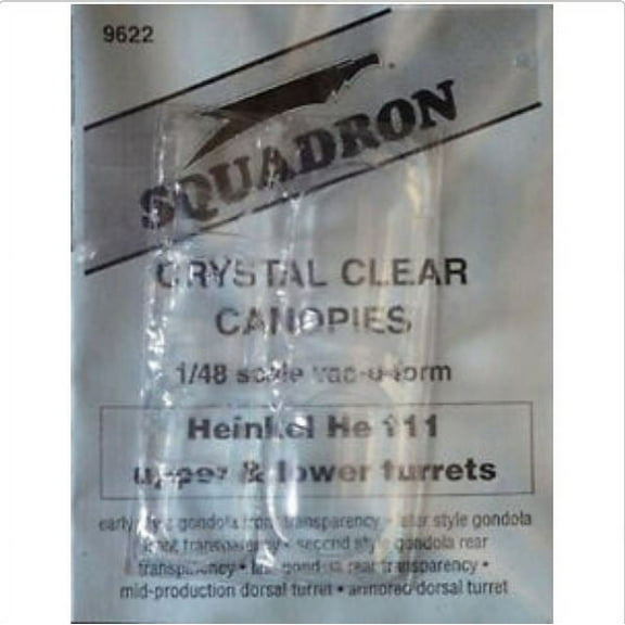 He 111 Vacuform Upper & Lower Turrets, Glazing for Revell Monogram (1/48 kit accessory)