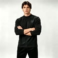 thumbnail image 5 of Fanshiluo Men's Mock Neck Long Sleeve Velvet Fleece Base Layer Shirt, Warm Undershirt,Size S-3XL, 5 of 6