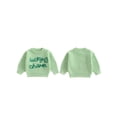 thumbnail image 2 of BemeyourBBs Toddler Baby Girl Boy St Patricks Day Sweater Outfits Irish Spring Fall Winter Sweaters Shamrock Letter Embroidery Long Sleeve Crew Neck Knitwear Pullover Tops, 2 of 9