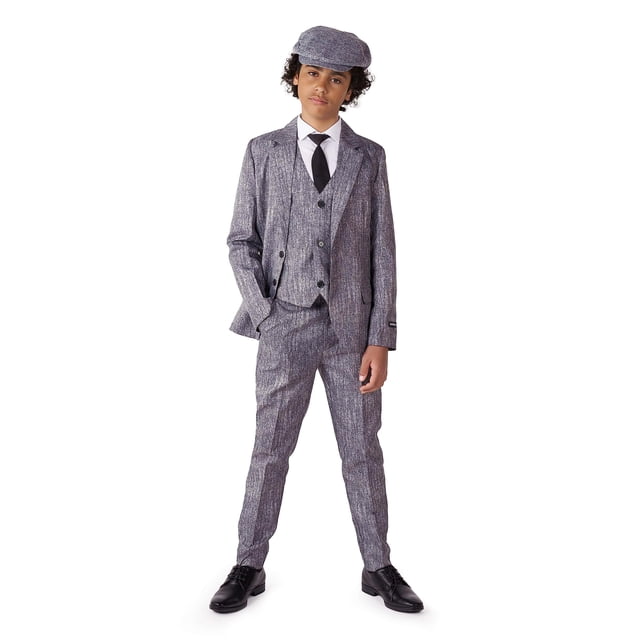 SUITMEISTER Boys Gangster Suit - 1920's Gangster Halloween Slim Fit - Grey