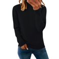 thumbnail image 3 of Chuancc Soft Sweaters For Women Cozy Warm Women'S High Necked Woolen Sweater Warm Sweaters For Women Turtleneck Knit Pullover Women'S Classic-Fit Lightweight Long Sleeve Black M, 3 of 8
