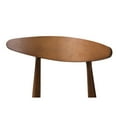 thumbnail image 4 of Baxton Studio Flora Mid-Century Modern Black Faux Leather Upholstered Walnut Finished Counter Stool (Set of 2), 4 of 7