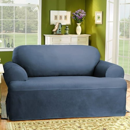 Sure Fit Cotton Duck T-Cushion Loveseat Slipcover