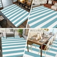 thumbnail image 6 of Aqua Striped 5x8 Area Rugs, Farmhouse Modern Turquoise Stripes Non-Skid Rubber Backing Large Rectangle Rugs - Living Room Bedroom Home Office, Indoor Floor Mat Carpets Washable Rug, 6 of 9