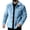 Light Blue, variant on Men's Solid Flannel Jacket Shirt Style Notch Collar Button Up Jacket With Chest Pocket Long Sleeve Casual Warm Outerwear