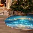thumbnail image 5 of Daiia Night Sky Beach Scene Drawing Merry Christmas Tree Skirt , Xmas Large Lace-up Tree Skirt, Santa Snowflakes Rustic Home Decorations New Year Party Farmhouse Decor-30", 5 of 6