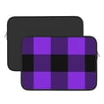 thumbnail image 3 of Bingfone Purple Buffalo Plaid Laptop Sleeve Case 13 Inch, 360° Protective Computer Carrying Bag, 3 of 9