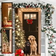 thumbnail image 3 of Christmas Door Cover with Dog Pattern - 70 x 35 Inch Festive Holiday Door Decor for Front Door, Polyester Hanging Door Decoration for Indoor Outdoor, Funny Xmas Welcome Sign for Party Wall, 3 of 7