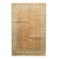 thumbnail image 1 of 6.08 x 9.08 ft. Peach Hand Knotted Silk Tabriz Rug, 1 of 1