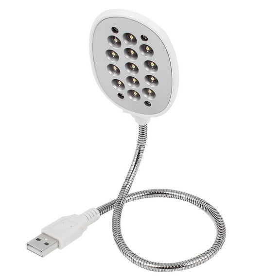 Home Desktop Portable Flexible USB 13 LEDS Light for Notebook Laptop White
